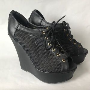 Black Wedge Heels